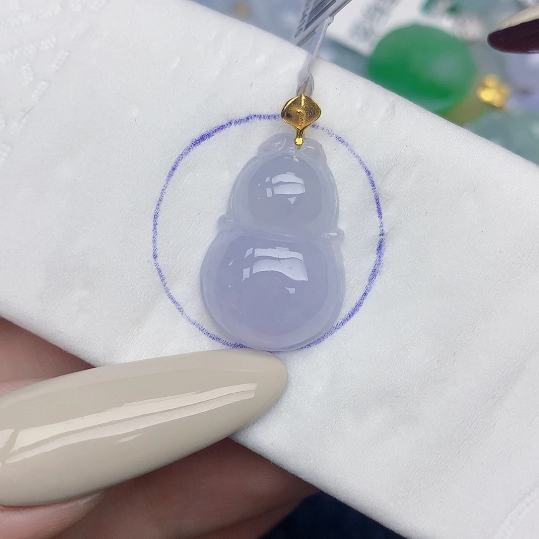 翡翠18K金镶嵌颈饰天然缅甸翡翠a货百元以上9元证书费自理