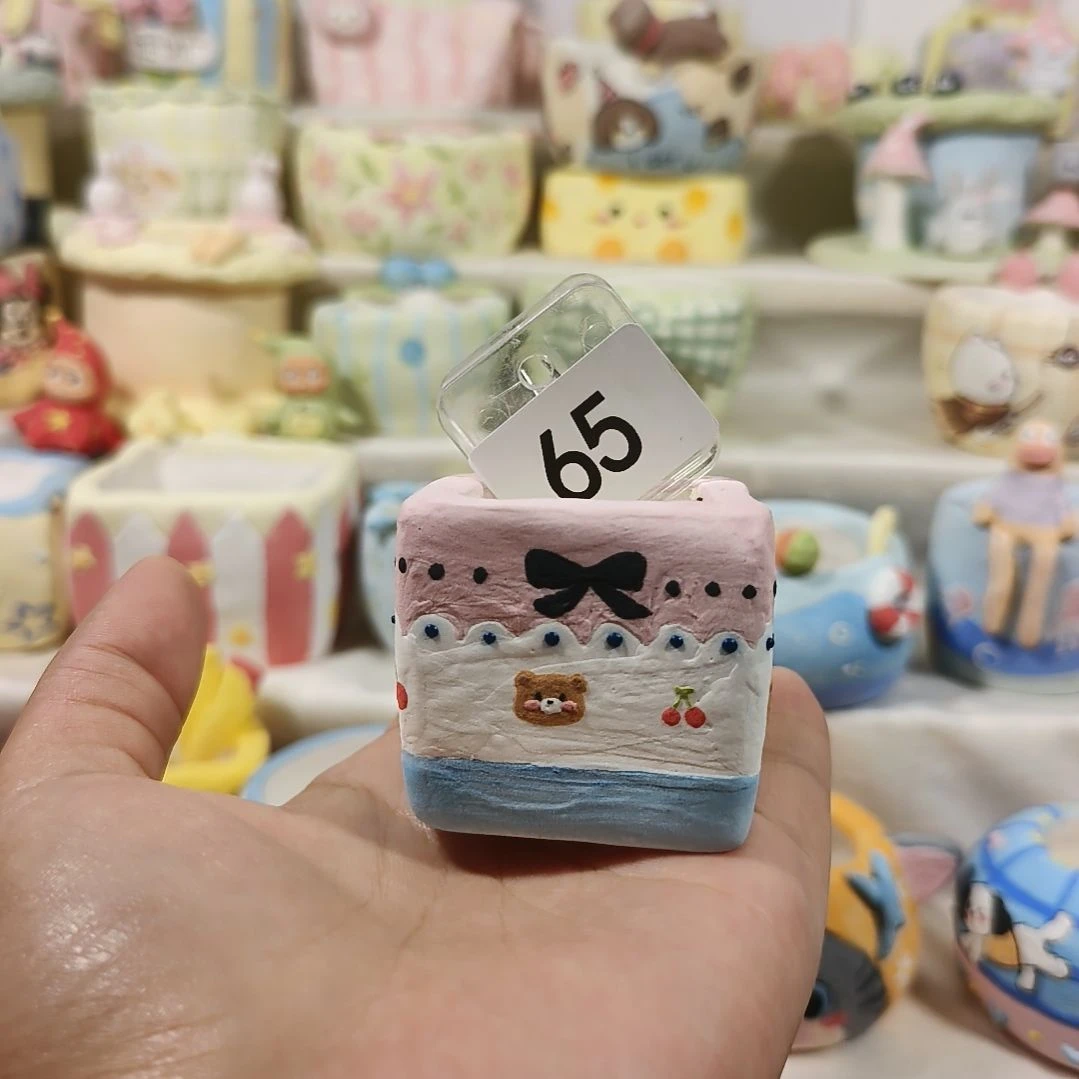 65蝴蝶结小熊方盆拇指盆