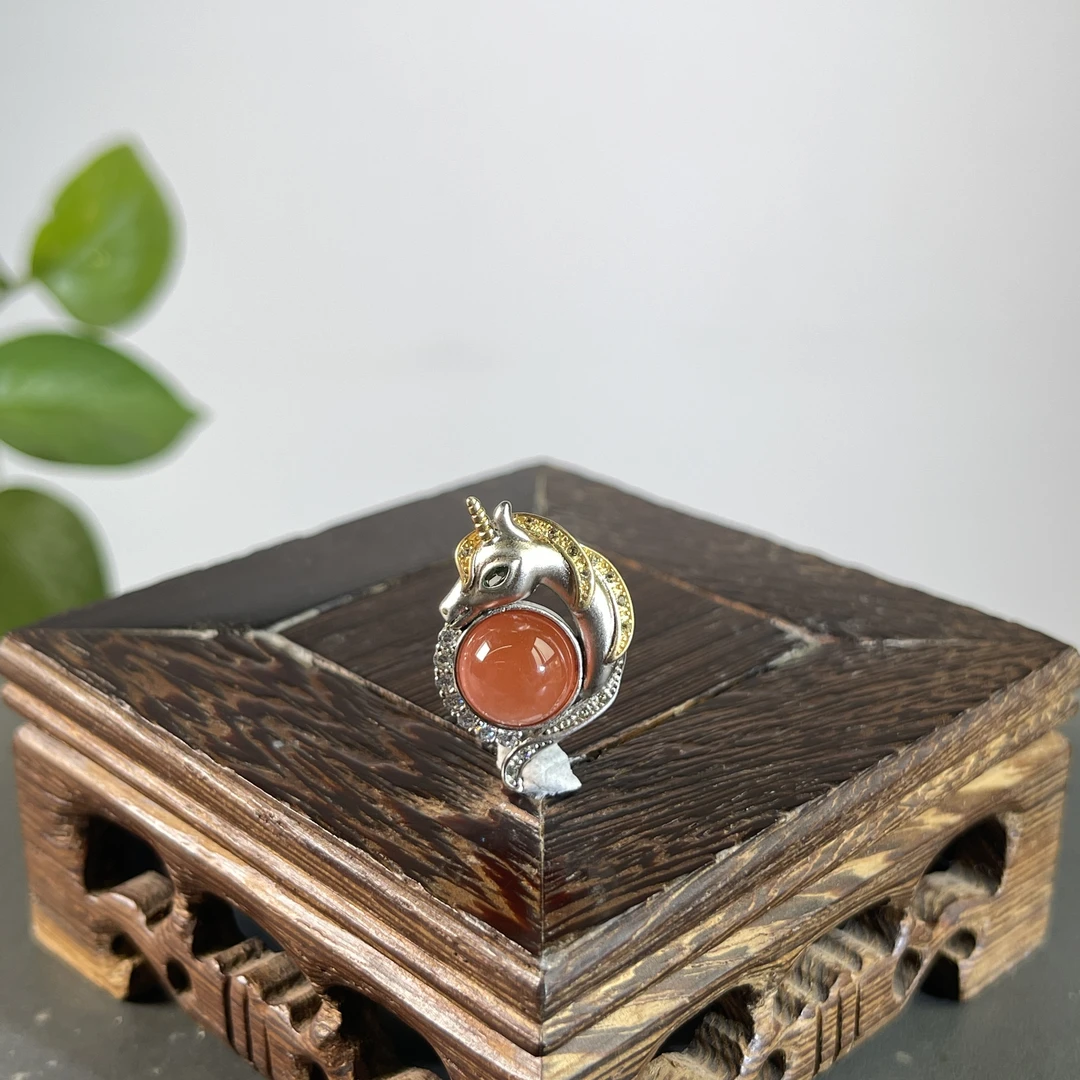 JCB03-08 s925银镶南红-吊坠