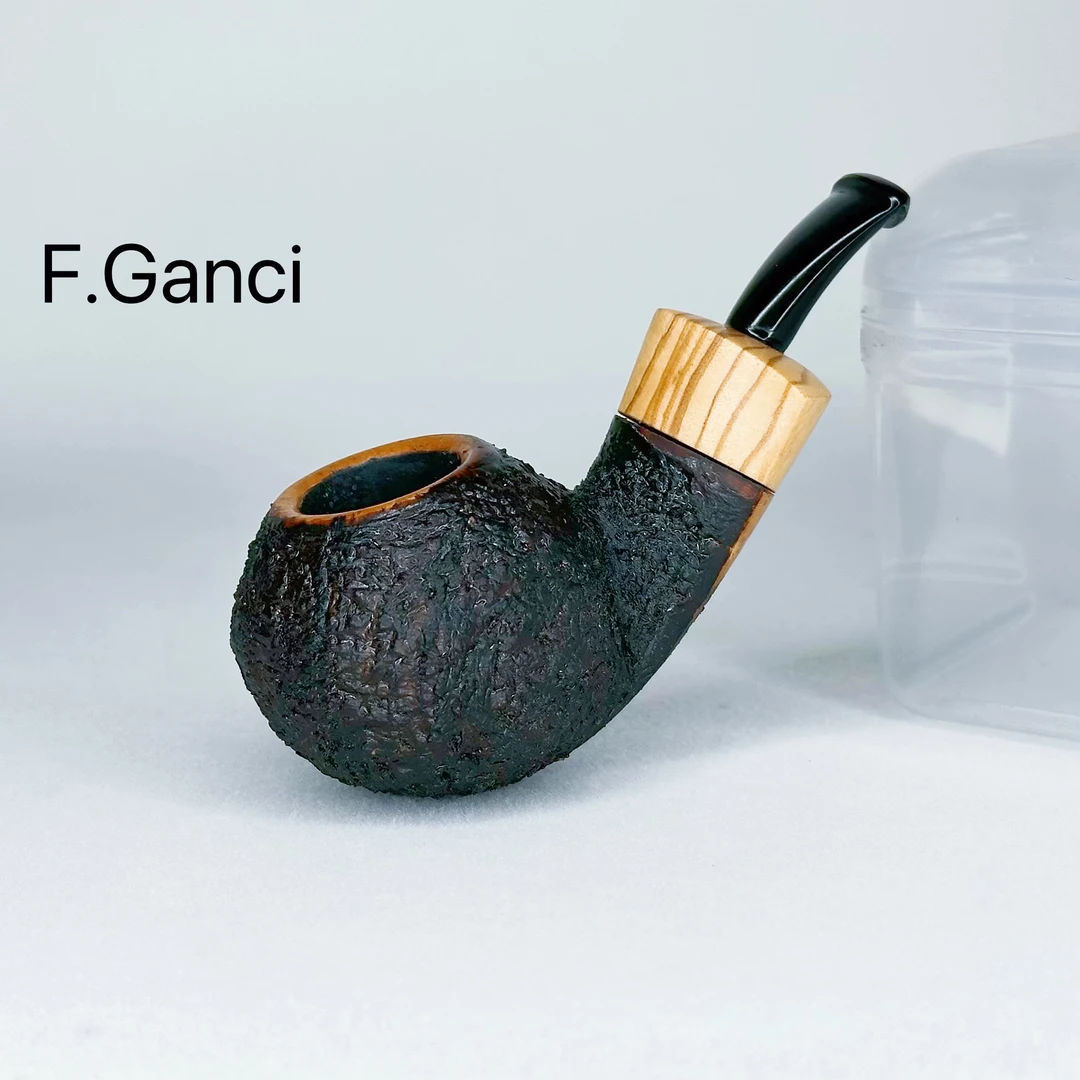 F.Ganci意大利甘西 苹果弯斗型石楠木手工烟斗（小斗）