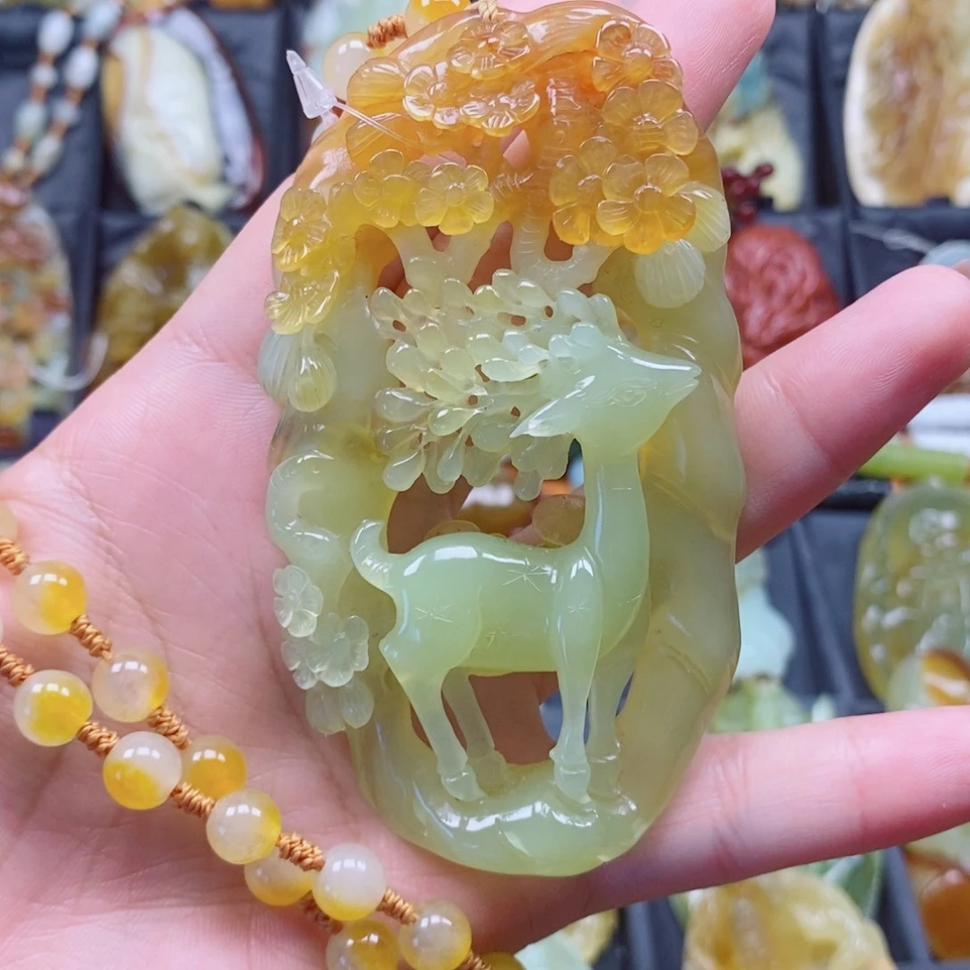 渡***己合金蛇纹石玉颈饰