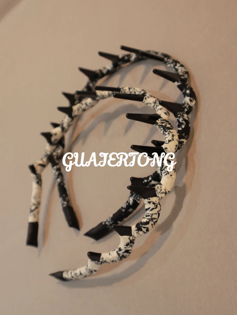 GUAIERTONG黑白双色窄版印花发箍