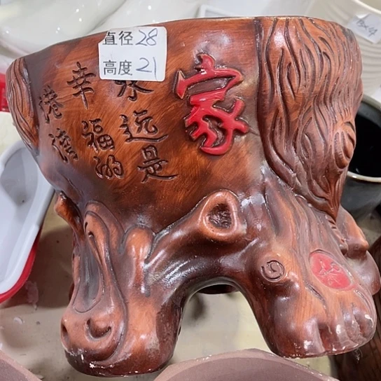 多肉绿植陶瓷花盆9.9包邮，有孔