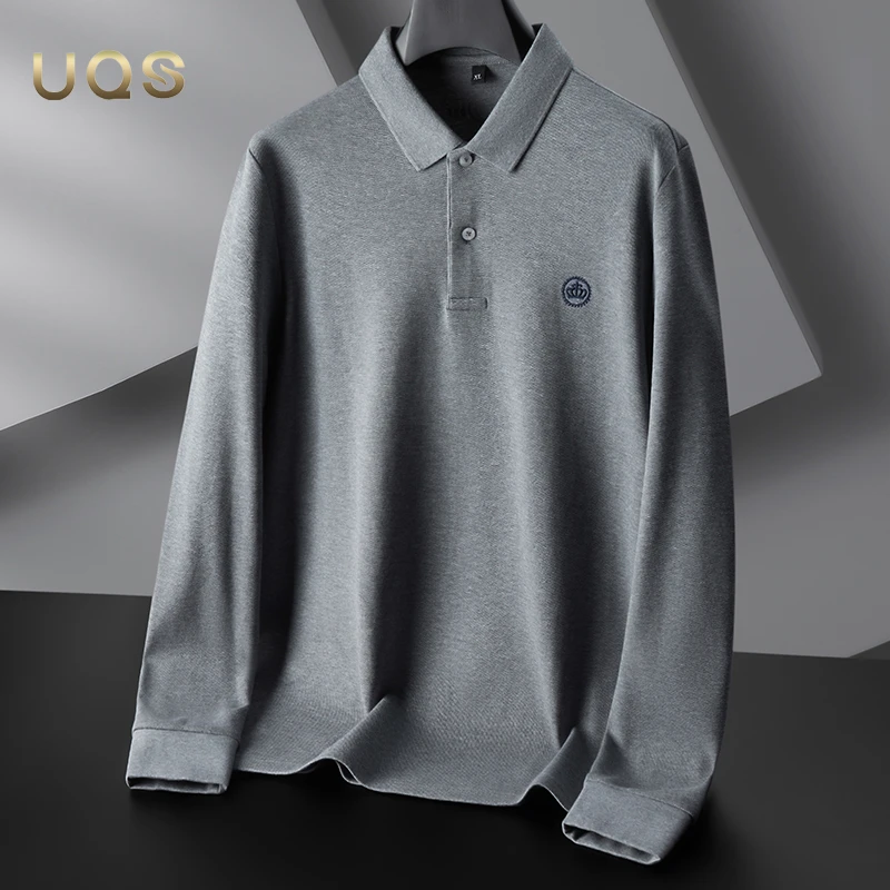 秋季上新大码长袖POLO衫男装气质商务休闲简约大气宽松舒适打底衫