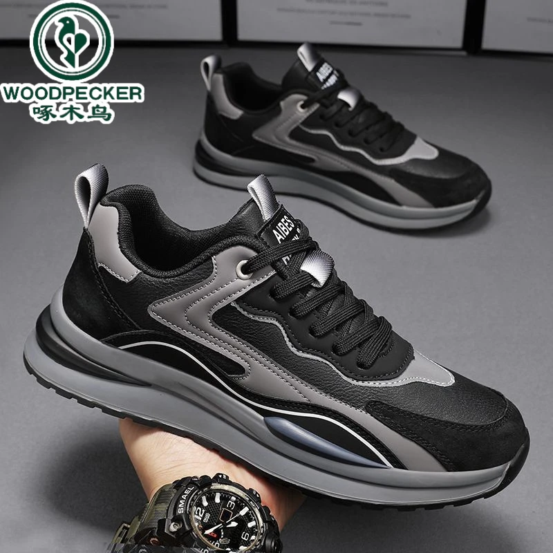 【正品】啄木鸟防水运动男鞋春秋休闲百搭运动潮鞋男士男士休闲鞋