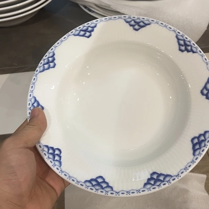 8寸唐草公主蓝草帽盘