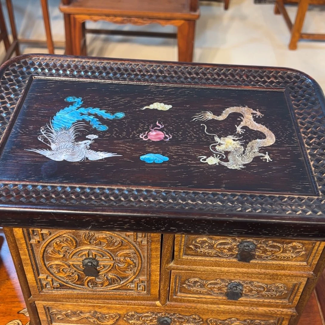 小****木小叶紫檀龙凤茶牌