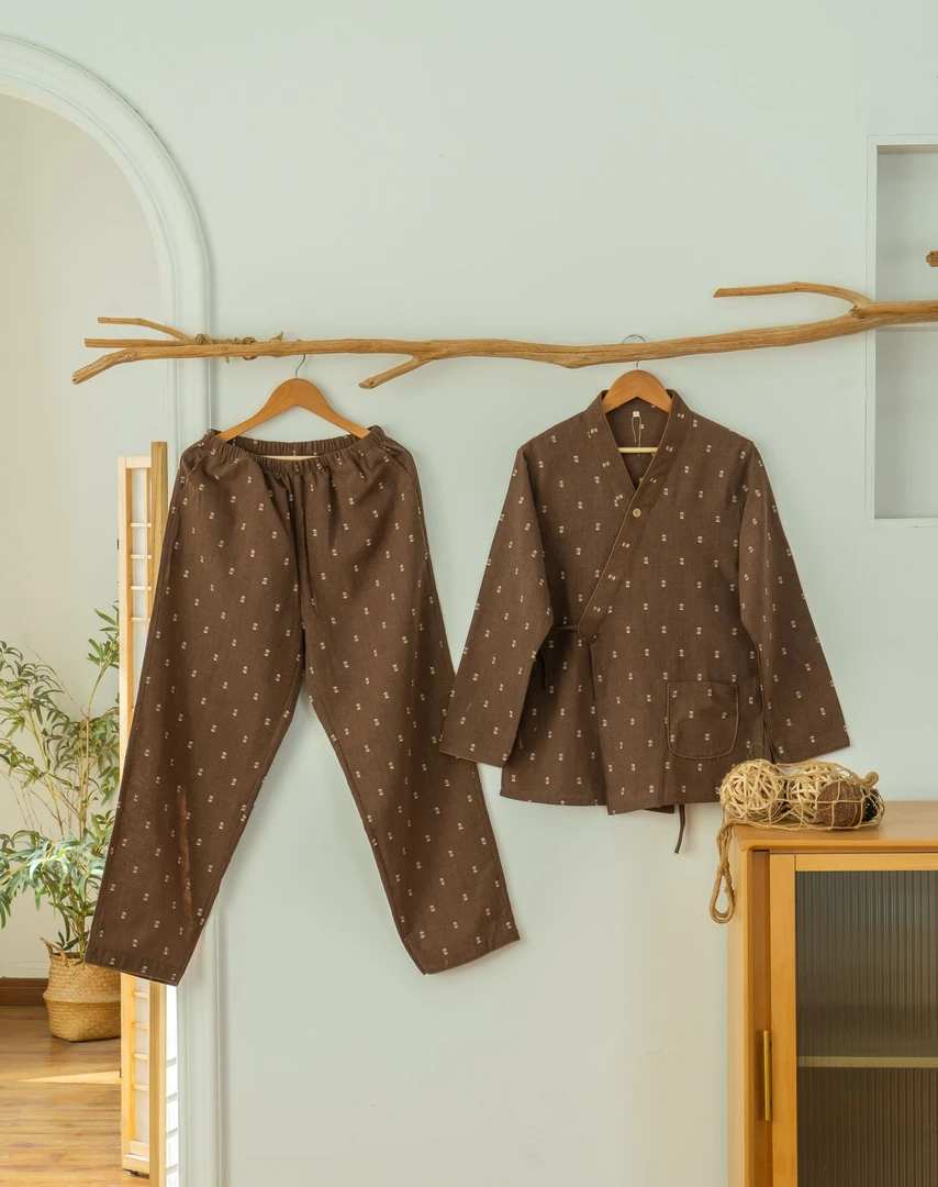 【素色剪花】-套装-家居服棉麻家居服柔软舒适透气