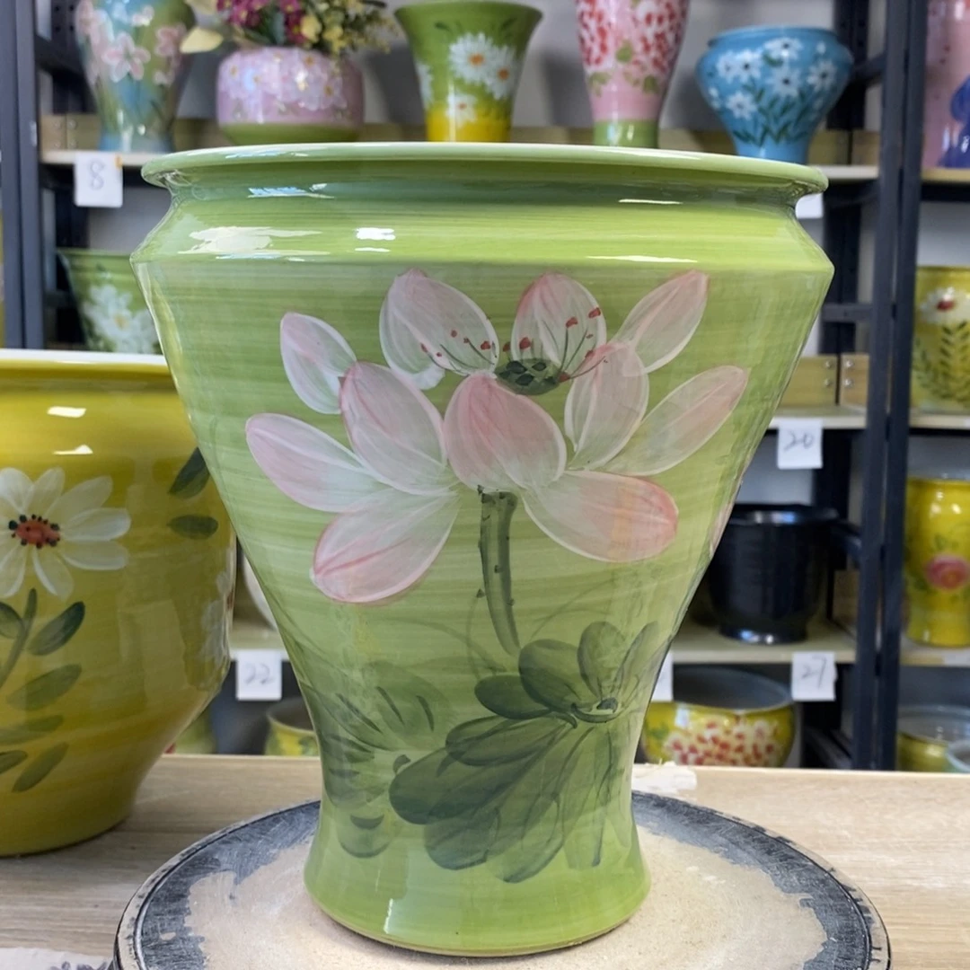 景德镇手工手绘陶瓷花盆