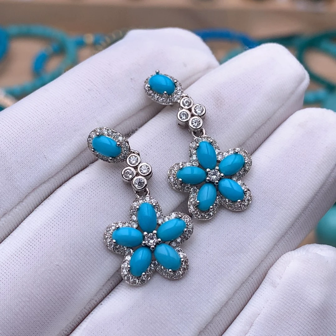 绿松石银S925镶嵌珠宝奇石