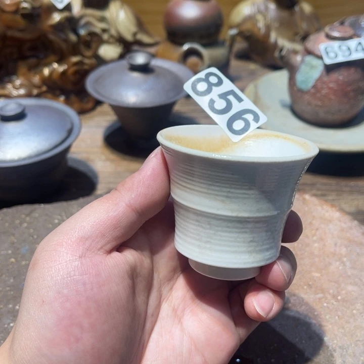 手工制作柴烧茶杯微瑕856