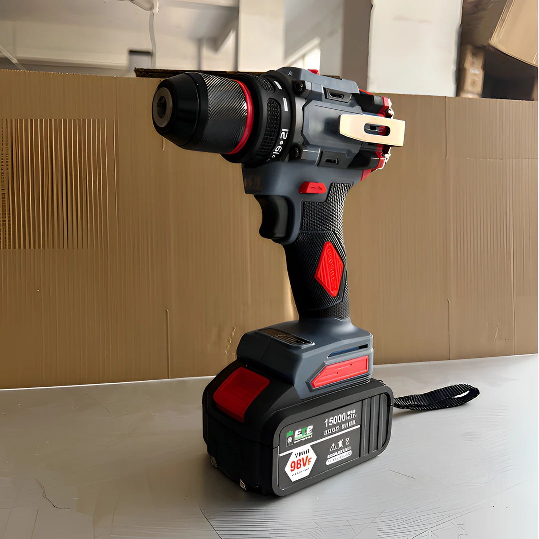 新款工业级手电钻大钢炮电钻无线敲击款双速功能多功能电动螺丝刀