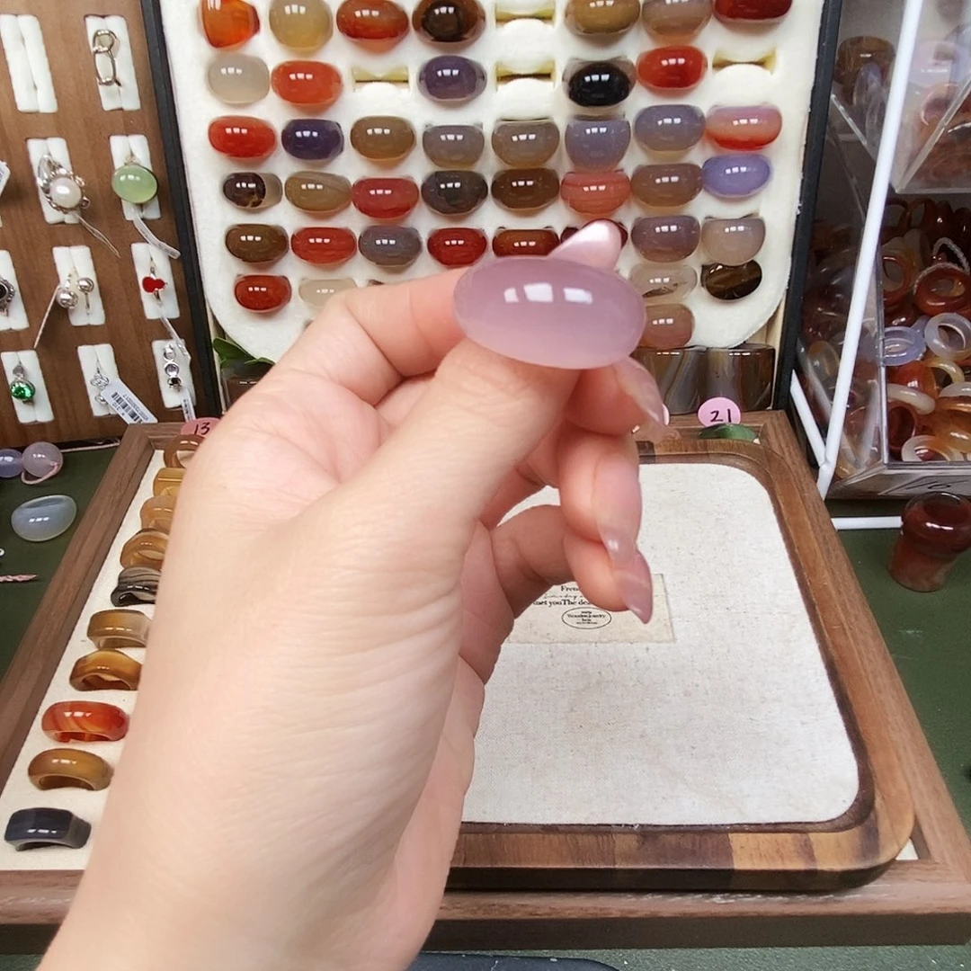 紫***罗玛瑙/玉髓未镶嵌戒指