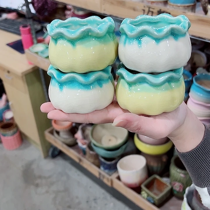 有孔，凑单福利满10元发货陶瓷多肉花盆！