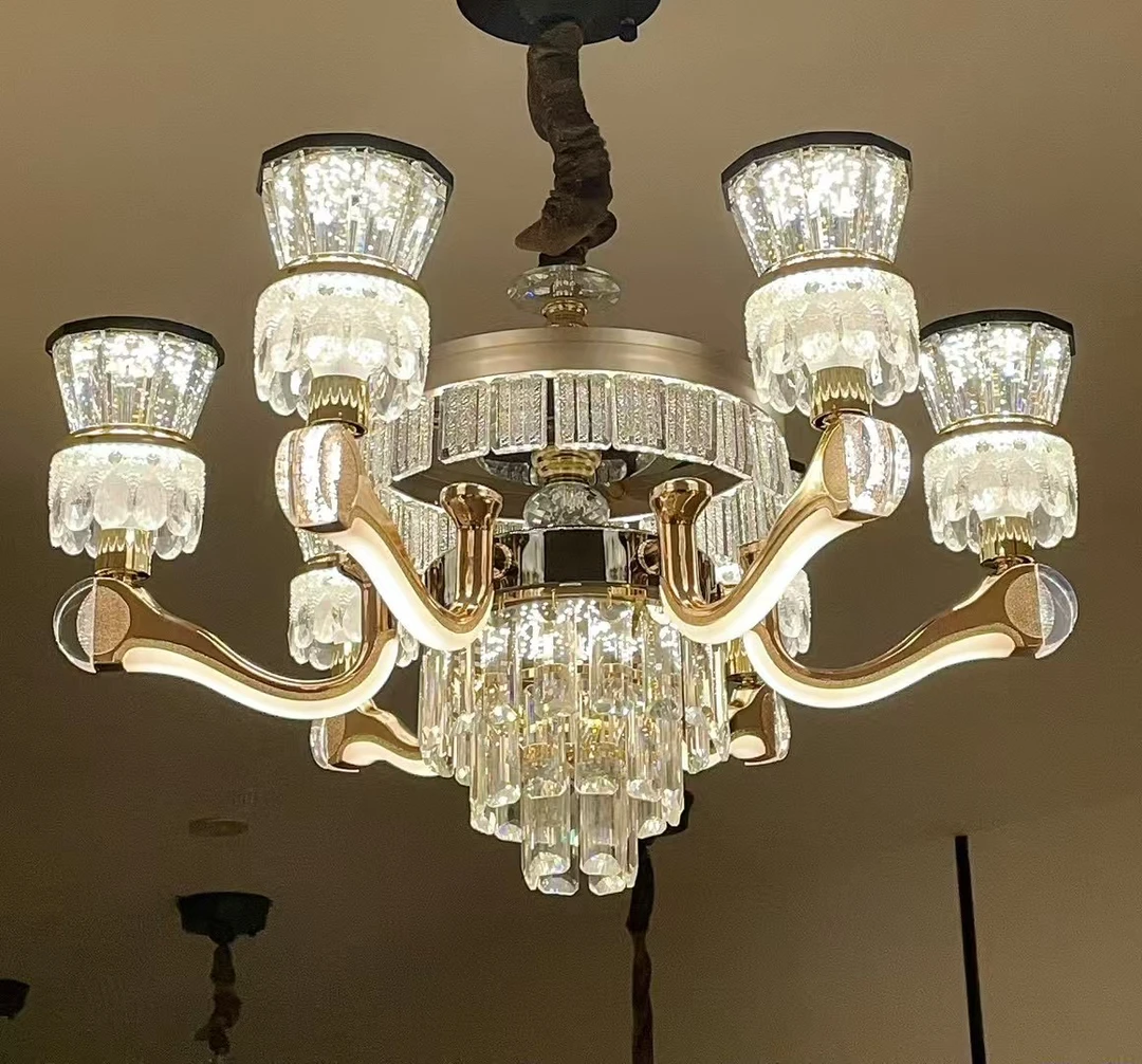 简约吊灯全铜灯具轻奢客厅灯酒店美式客厅吊灯大气发光别墅