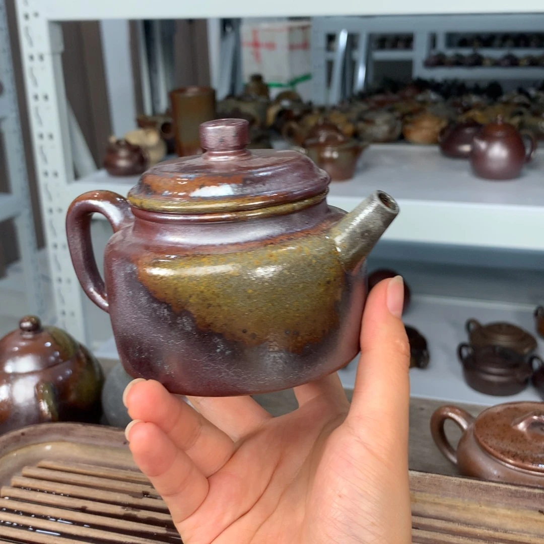 茶壶紫砂纯自然柴烧