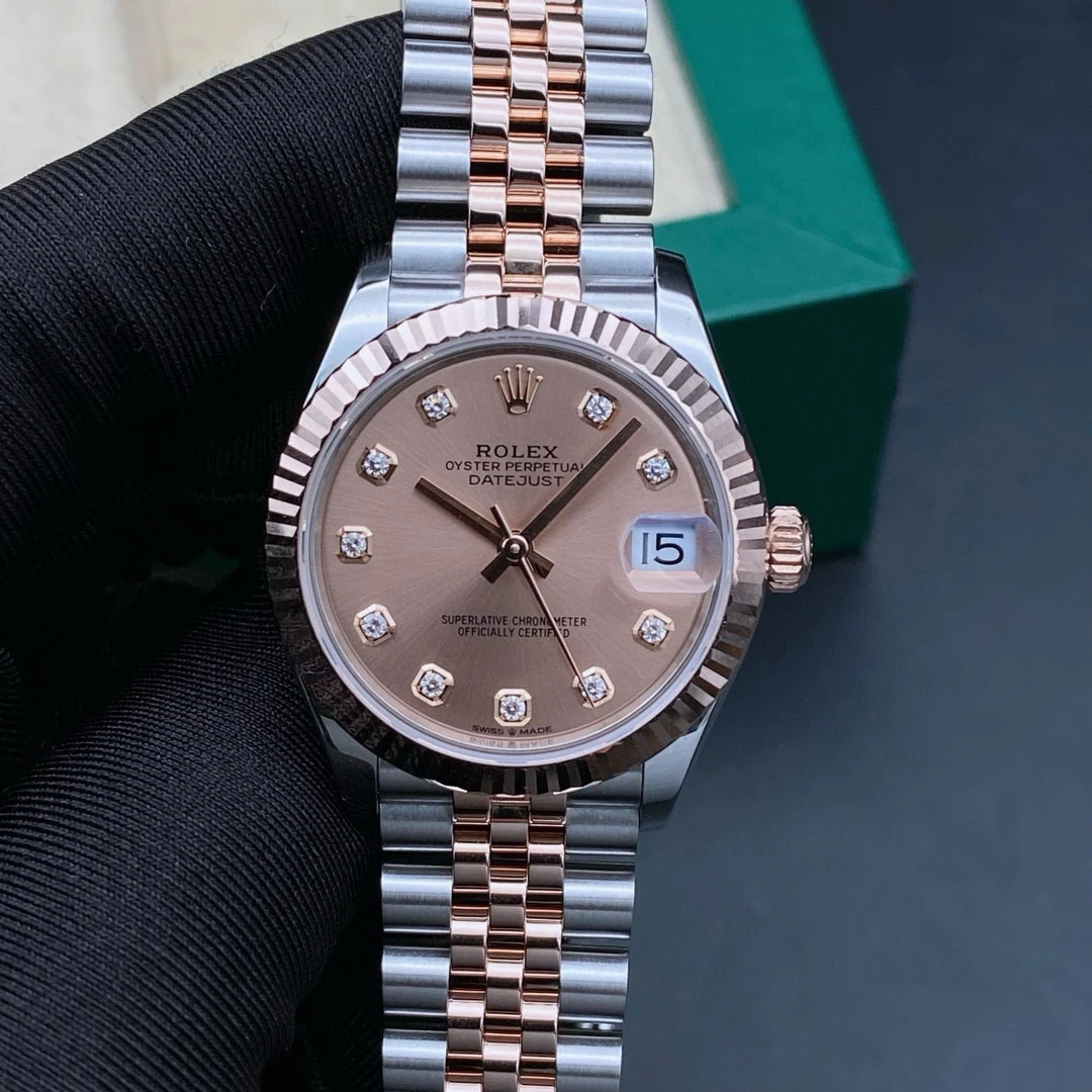 99新 Rolex/劳力士 21年全套日志278271粉盘钻刻/机械女表/表径31