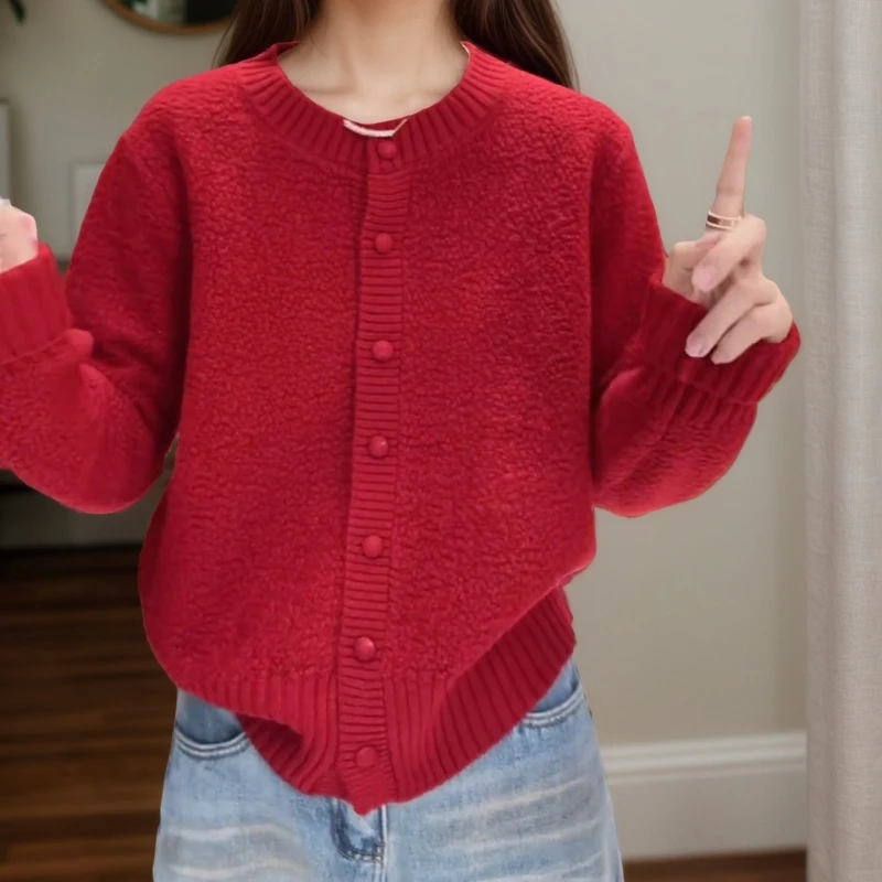 秋冬韩系时尚百搭显瘦气质慵懒风针织开衫LK2508923