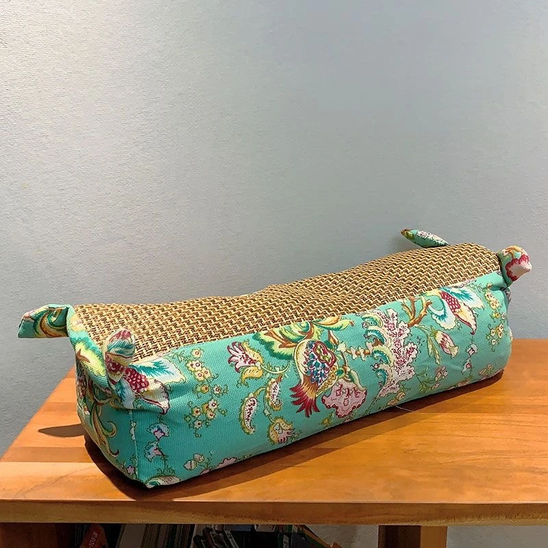 艾草枕头夏天凉枕头艾灸虎头枕家用成人儿童颈椎枕老粗布凉席枕