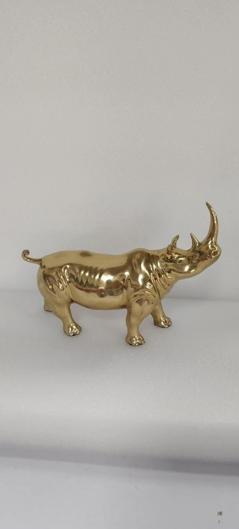 【欧美外单】G9042 黄铜犀牛桌面装饰家居饰品办公室玄关摆放