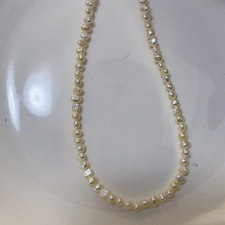 吉***遂淡水珍珠项链银S925镶嵌