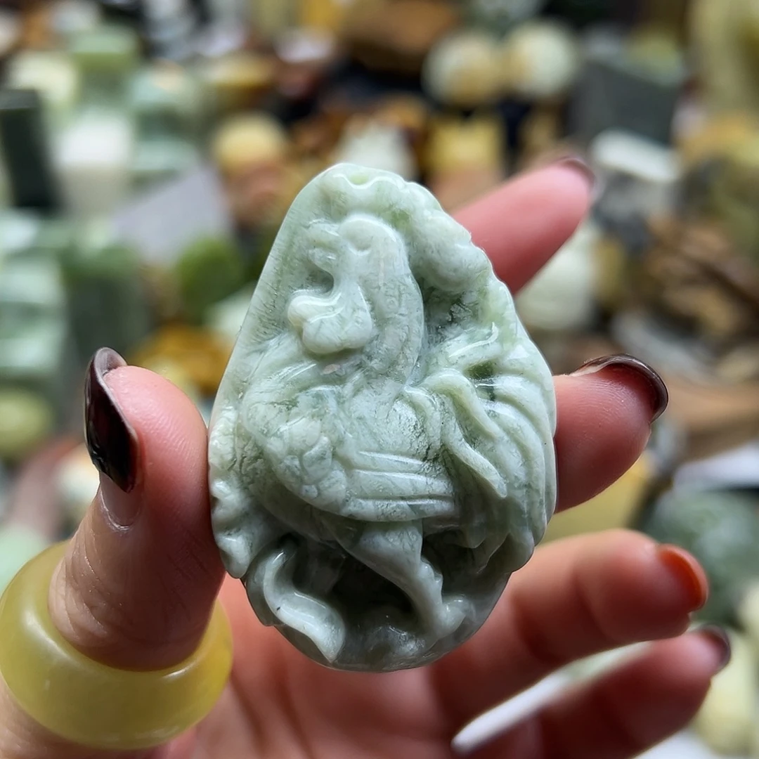 岫玉未镶嵌颈饰岫玉公鸡
