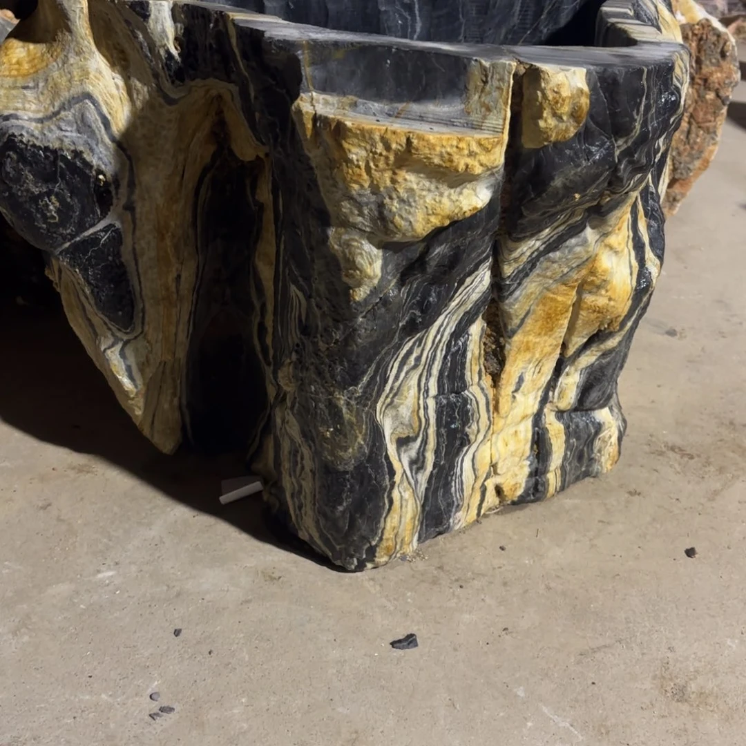 石头灵璧石花盆 天然外形