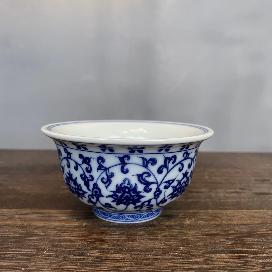 永乐青花缠连枝压手杯大MLF0128