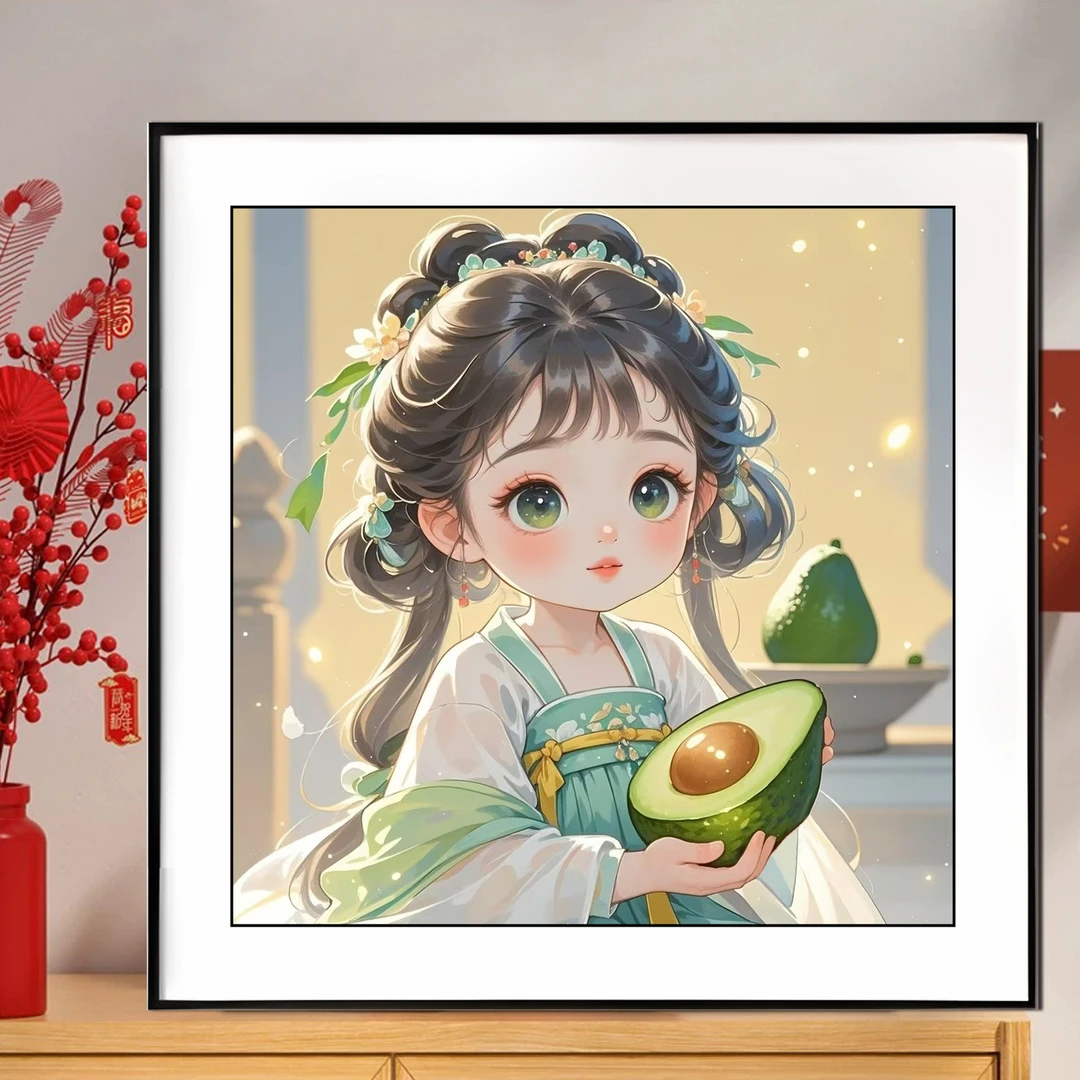 【新疆长绒棉绣布礼盒版】6937我见犹怜十字绣大格60x60厘米满绣