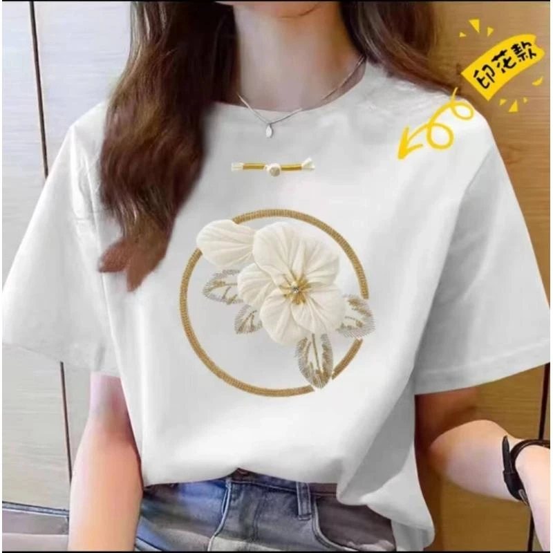 【100%纯棉】上新女款女士百搭潮流短袖t恤春夏圆领显瘦半袖