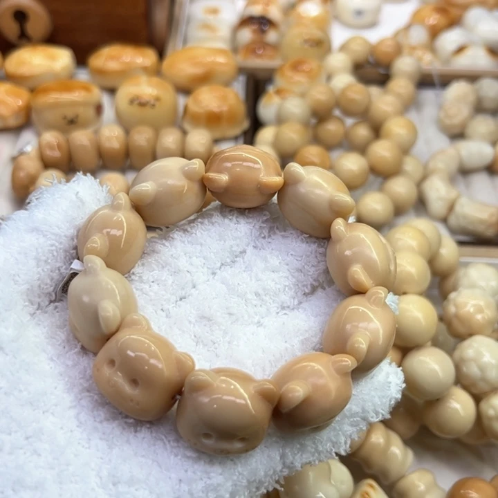 一***号菩提根/象牙果手串37 象牙果原果溏心熊头