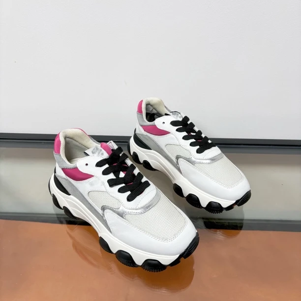 H-经典舒适百搭猫爪休闲鞋#双色桃红