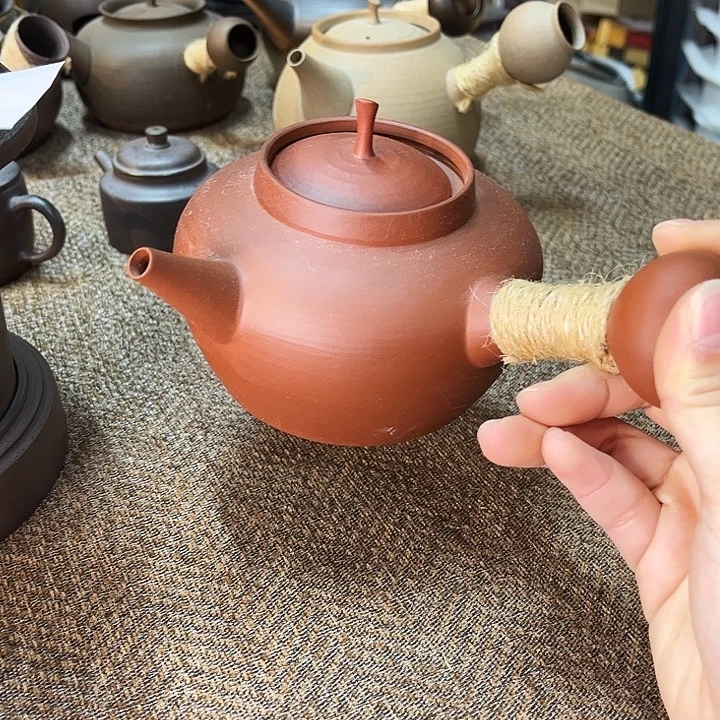 红泥侧把砂铫壶650ml不退不换瑕疵款