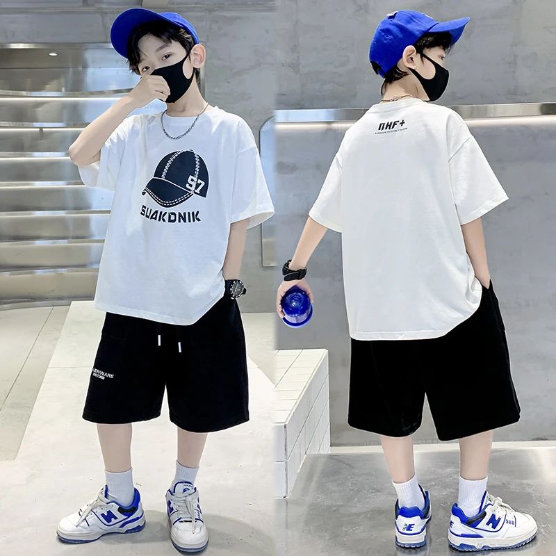 男童短袖T恤夏装2025新款儿童夏季纯棉上衣男孩中大童帅气半袖潮t