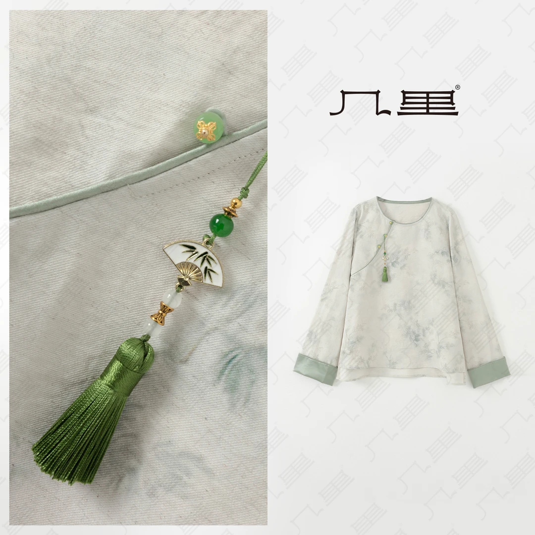 几里与麻【青鸾】设计感精致新中式上衣 衣长51 胸围104 2021181