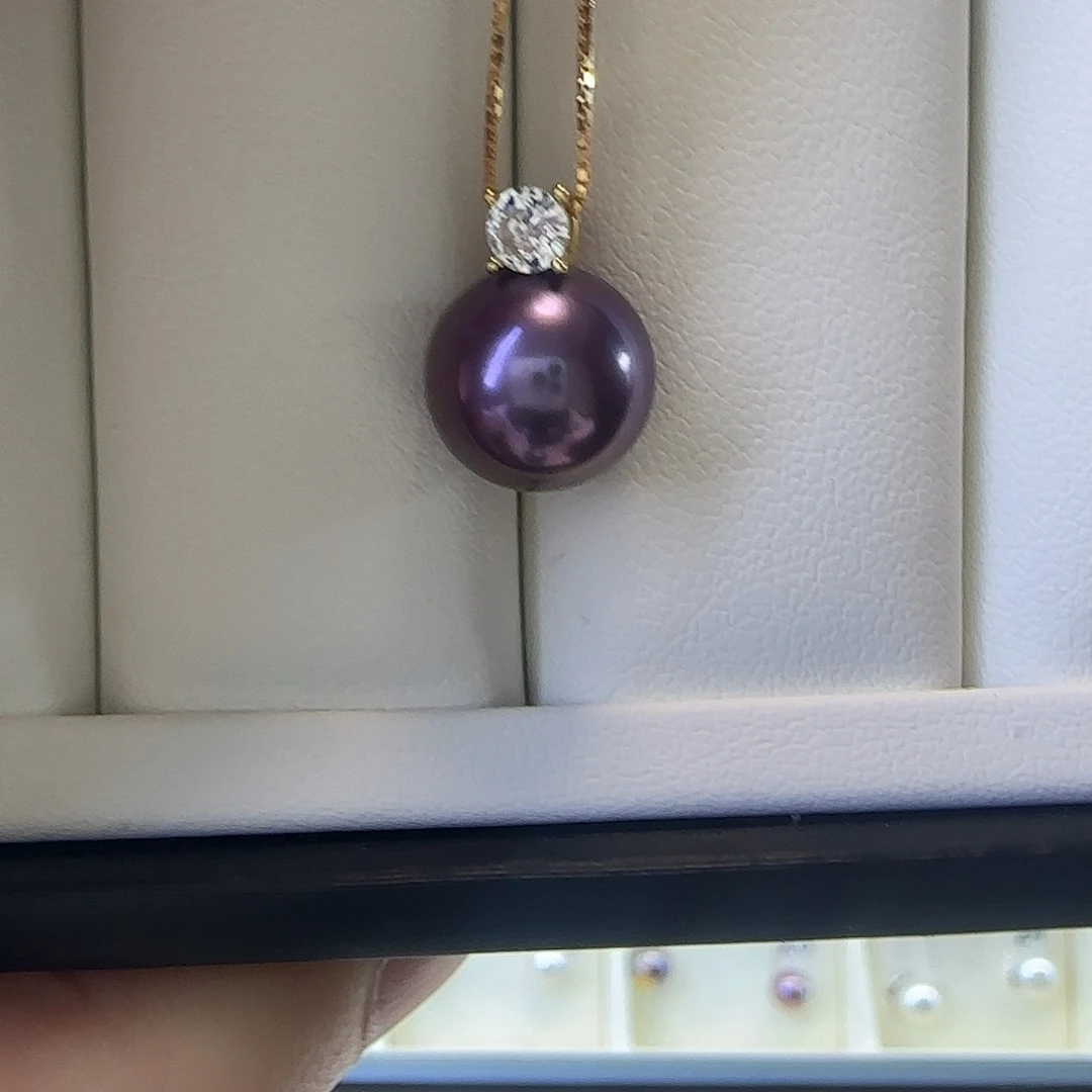 淡水珍珠银S925镶嵌颈饰10～11吊坠