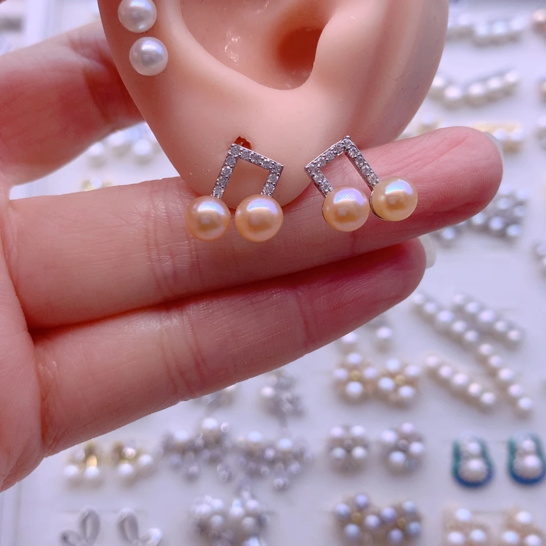 耳饰合金淡水珍珠