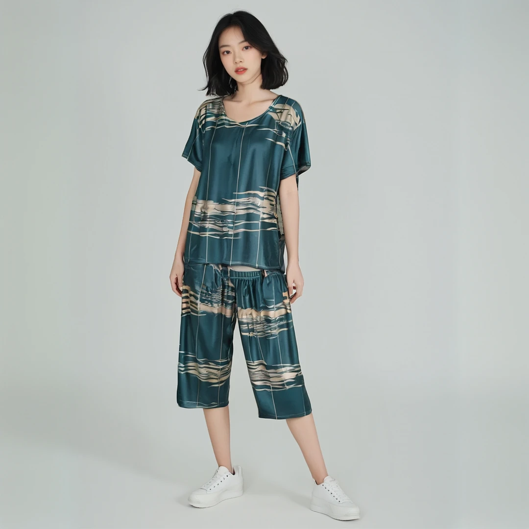 B103  夏季短袖短裤套装透气清凉男女同款