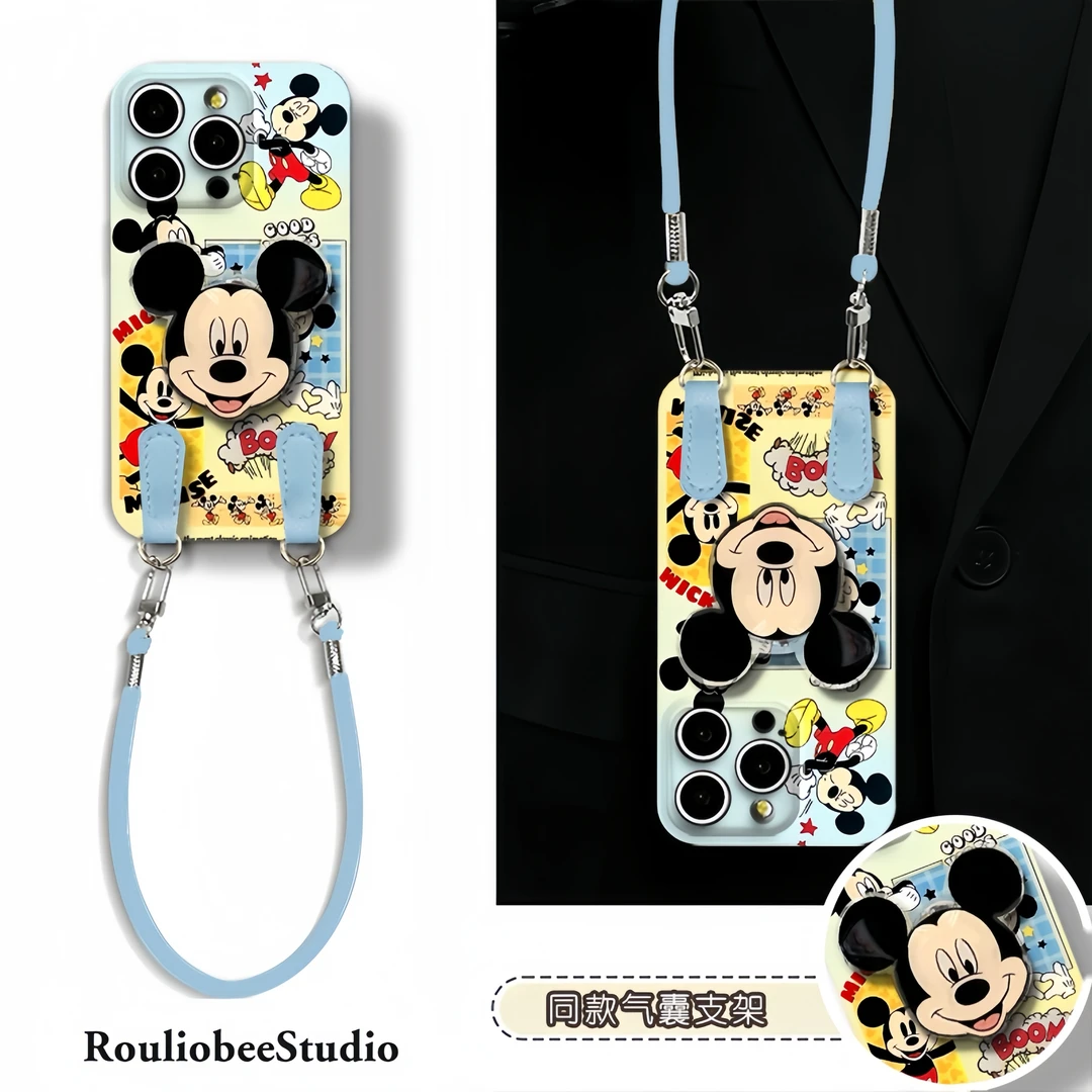 boom米奇支架挂绳适用苹果17/16菲林手机壳华为p50oppo小米14vivo