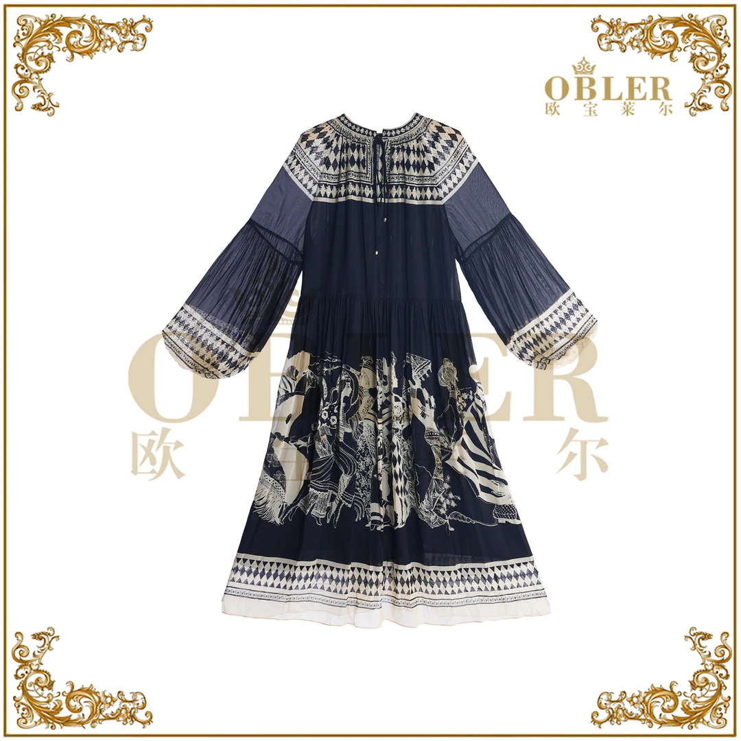 【欧宝莱尔】新款气质时尚轻奢女装连衣裙305-25396