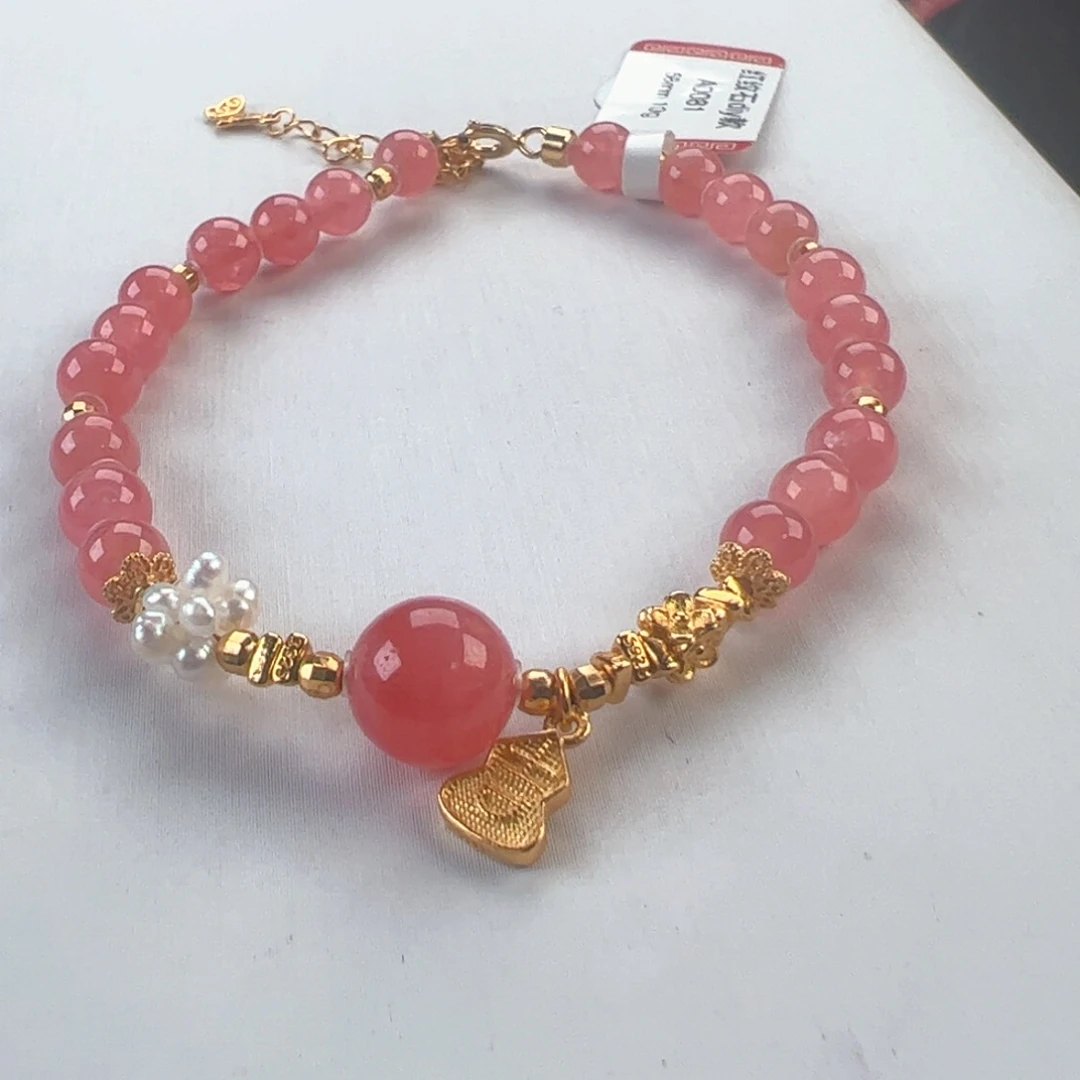 未镶嵌菱锰矿（红纹石）手串