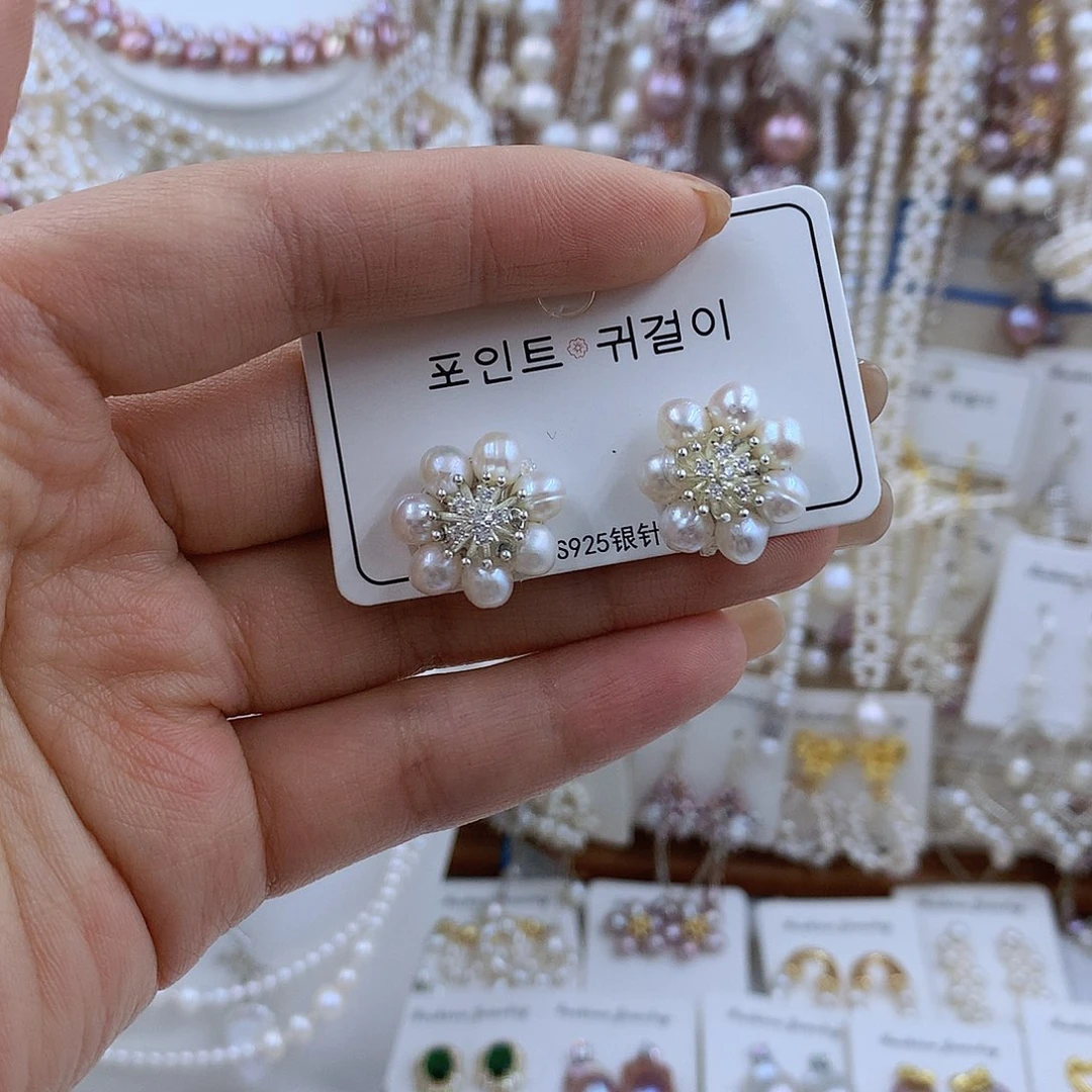 项链银S925镶嵌淡水珍珠