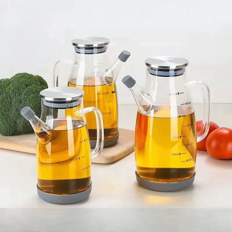 厨房家用高硼硅玻璃油壶耐高温鹰嘴出油口不挂油大容量油壶醋壶瓶