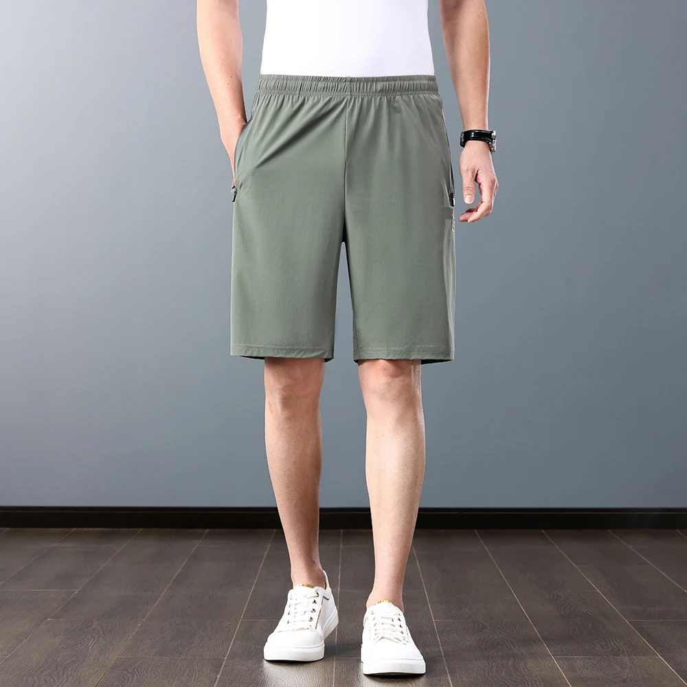 夏季新款速干短裤男士凉感简约外穿薄款直筒宽松百搭松紧腰五分裤