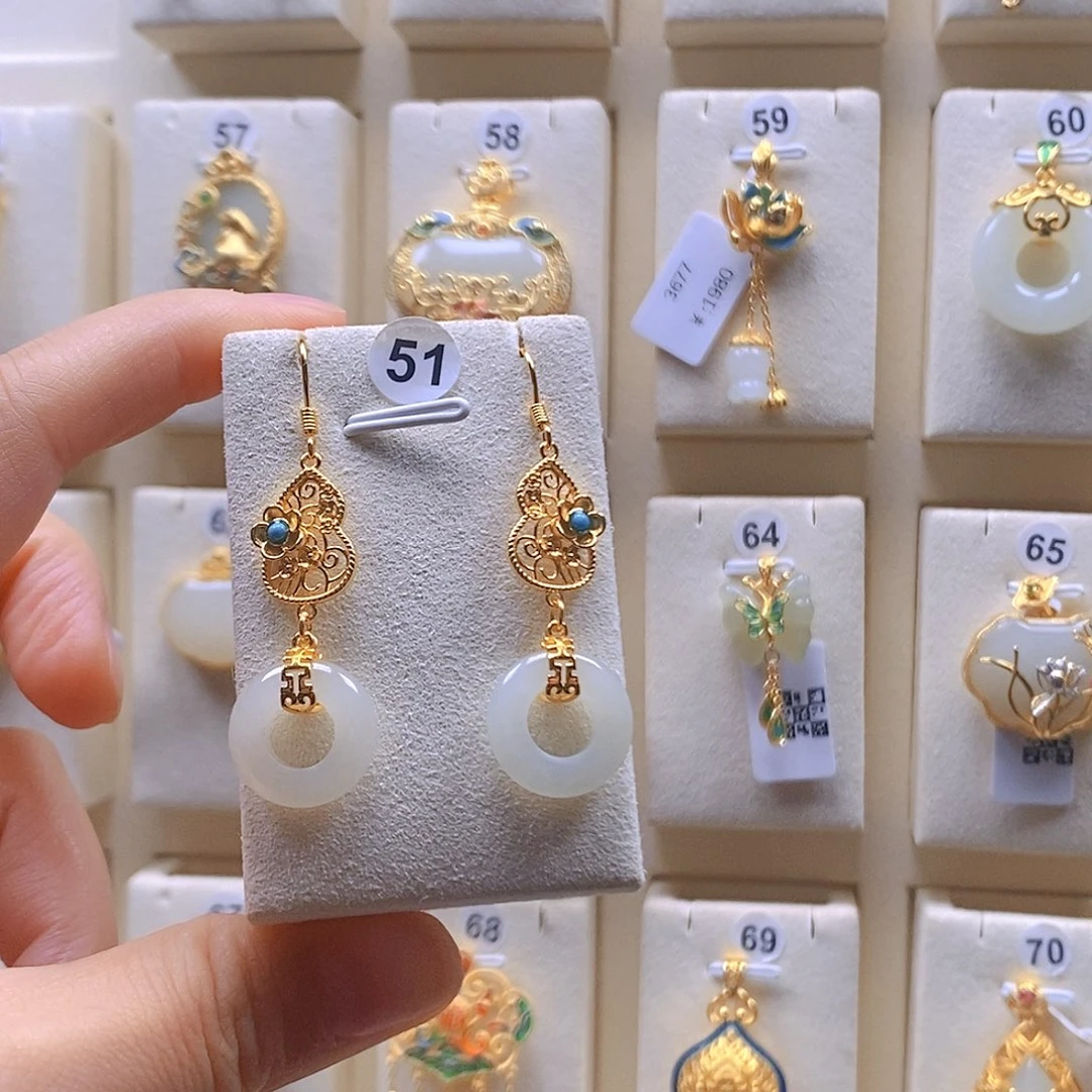 颈饰银S925镶嵌和田玉