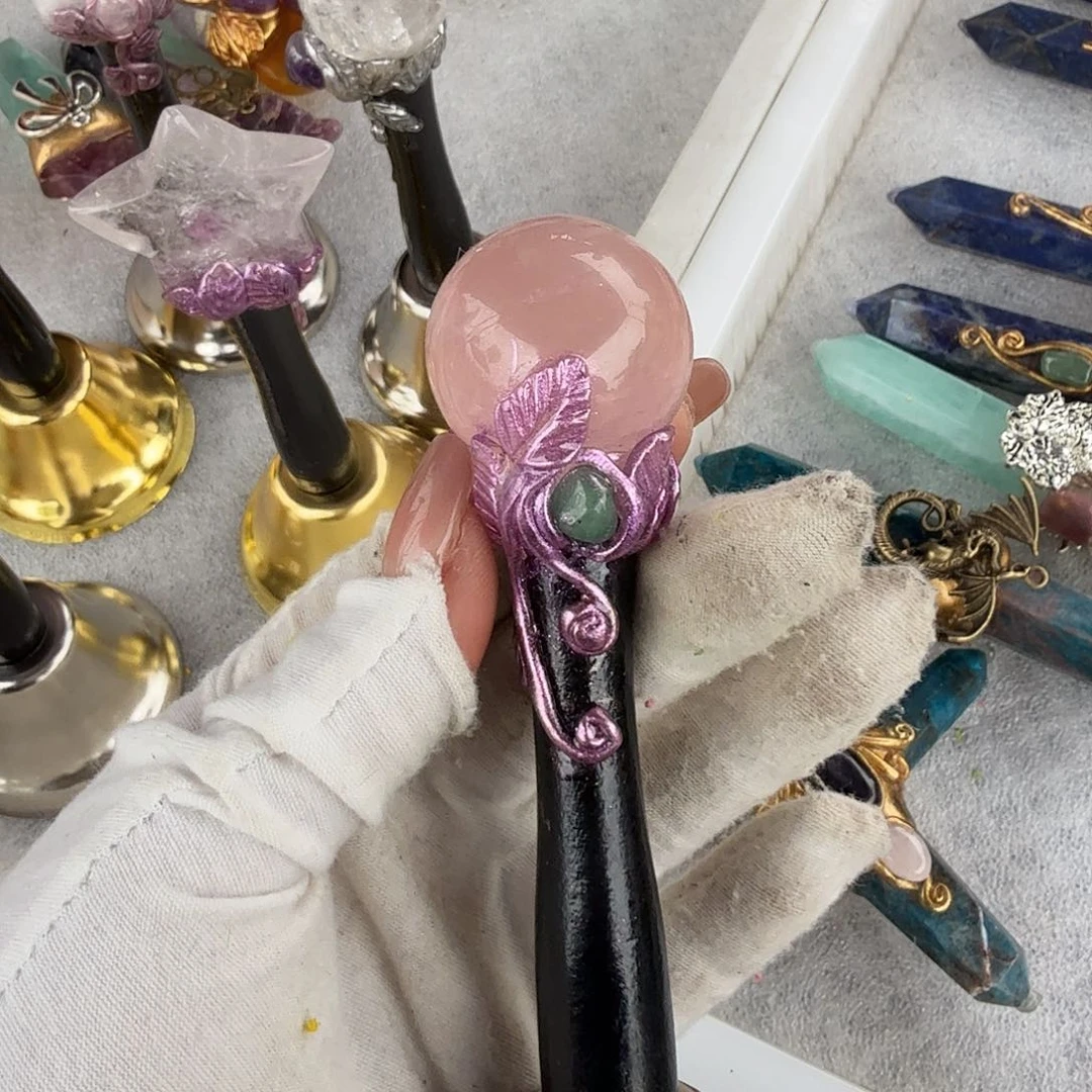 水晶手链22K金镶嵌粉水