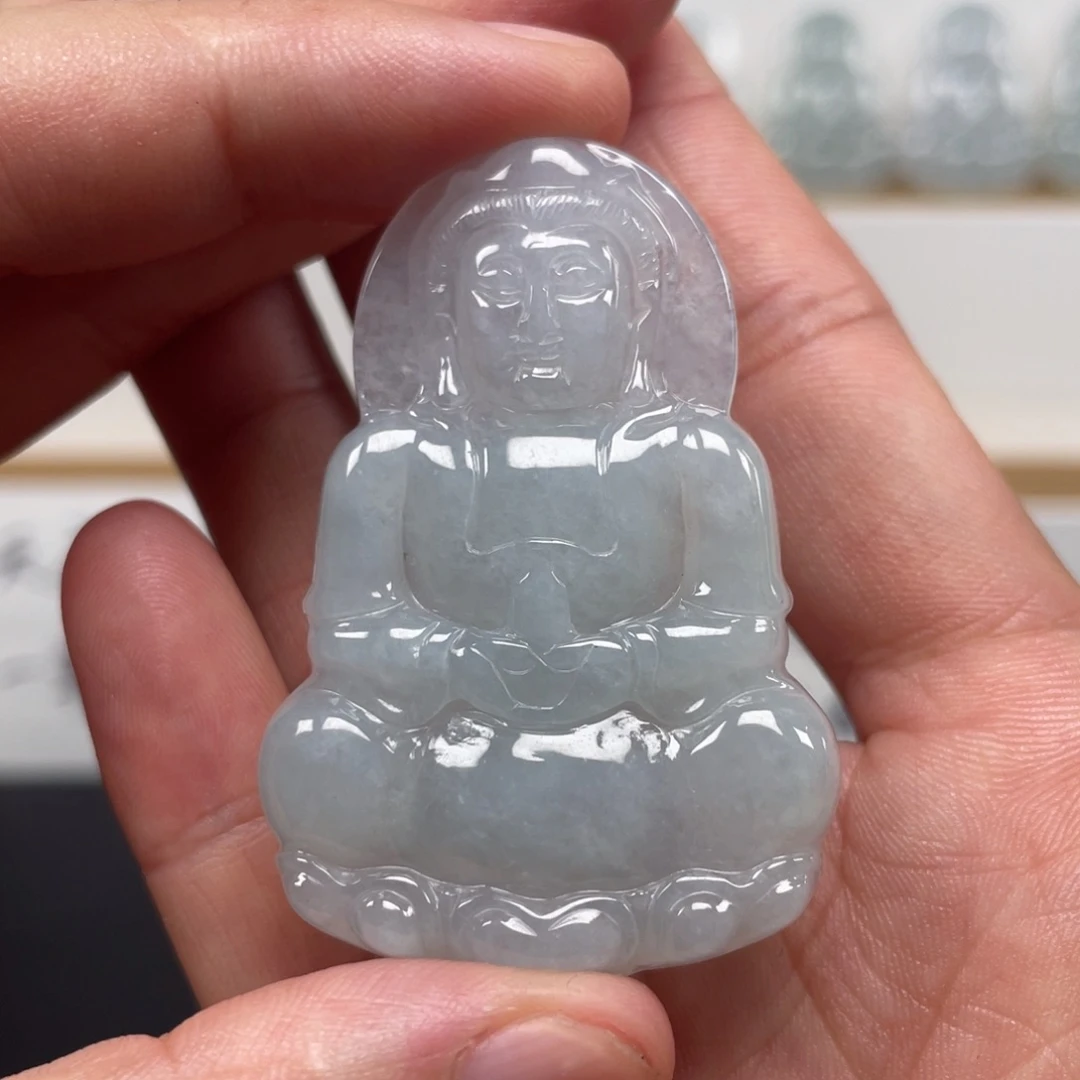 翡翠未镶嵌颈饰天然翡翠A货观音9号