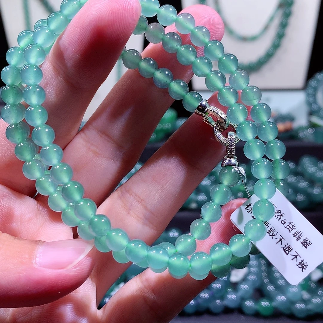 翡翠未镶嵌手链天然a货翡翠项链6