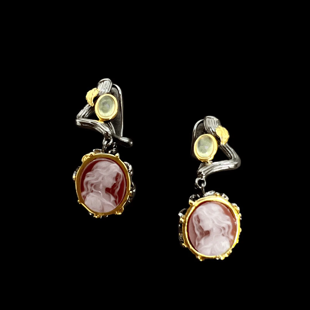 925银耳饰 F2336银耳坠老意大利工艺孤品、