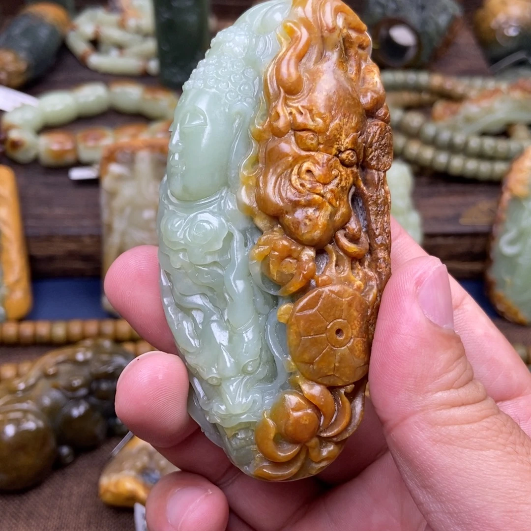 浮****岫岩河磨玉（透闪石质玉）未镶嵌珠宝奇石